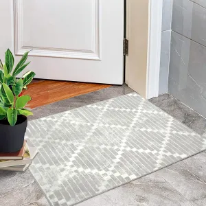Rugs for Living Room 4x6 Rug Modern Area Rug Washable Rugs Trellis Abstract Rug Bedroom Decor Floor Mats Ultra Soft Area Rug Non Slip Office Rug for Nursery, Grey 4'x6'