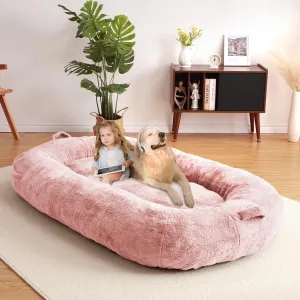 Giant Dog Bed for People, Washable & Plush Human Sized Dog Bed for Men and Women, Large Dog Bed Suitable for Adults, Anti-Slip Bean Bag for Large Dogs, Human-Sized Bed, 71"x43.3"x10"