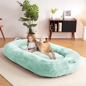 Giant Dog Bed for People, Washable & Plush Human Sized Dog Bed for Men and Women, Large Dog Bed Suitable for Adults, Anti-Slip Bean Bag for Large Dogs, Human-Sized Bed, 71"x43.3"x10"