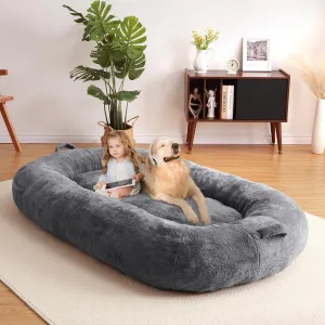 Giant Dog Bed for People, Washable & Plush Human Sized Dog Bed for Men and Women, Large Dog Bed Suitable for Adults, Anti-Slip Bean Bag for Large Dogs, Human-Sized Bed, 71"x43.3"x10"
