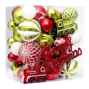 64ct Christmas Tree Balls Ornaments, Shatterproof Xmas Tree Hanging Balls Decorations Perfect for Holiday Wedding Christmas Decor