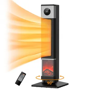 33" 1500W PTC Ceramic Tower Heater for Large Spacious Rooms