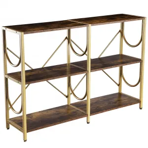 Industrial Console Table for Entryway, 47" Narrow Sofa Table, Rustic 3 Tier Wooden Farmhouse Sofa Table, Entryway Table for Entryway Hallway Living Room Bedroom