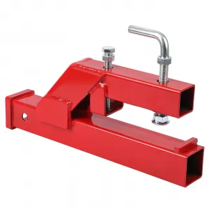 Clamp On Trailer Hitch, 2" Ball Mount Adapter, Hitch Receiver Compatible with Deere Bobcat Tractor Bucket, 1PC Bucket Hitch, New Upgrade, Red