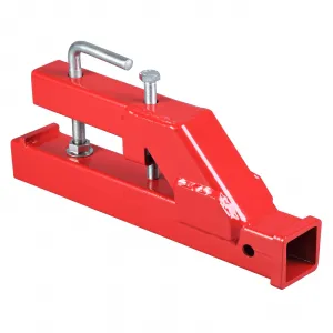 Clamp On Trailer Hitch, 2" Ball Mount Adapter, Hitch Receiver Compatible with Deere Bobcat Tractor Bucket, 1PC Bucket Hitch, Black