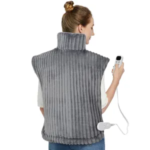 Heating Pad for Back Pain Relief, Neck and Shoulders Electric Heating Pads Large Size, Full Body Back Heat Pad with Auto Shut Off, Fast Heating and 6 Heat Settings (Grey, 33"x24")