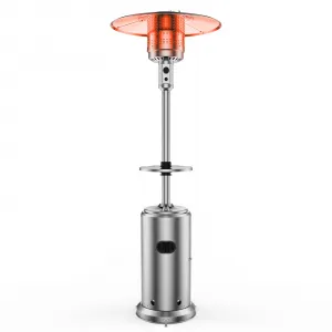 48,000 BTU Outdoor Patio Heater,Double Wall Stainless Steel Umbrella Heater with Wheels and Safety Tilt Switch,Outdoor Patio Heater for Home and Commercial Use
