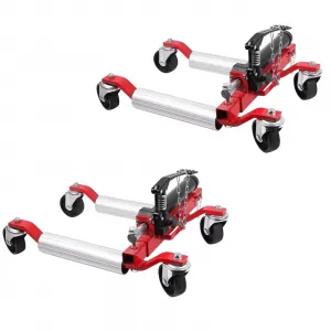 2PC Wheel Dolly, 1500LBS Capacity Car Dolly with Hydraulic Tire Jack for Vehicle Positioning for Truck RV Trailer