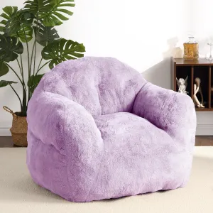 Bean Bag Chair with Filler, 39” Giant Bean Bag Sofa for Adults Kids, Soft Cozy Large Beanbag Sofa Chair with Armrests for Living Room Bedroom, Purple