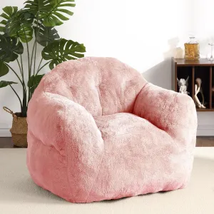 Bean Bag Chair with Filler, 51” Giant Bean Bag Sofa for Adults Kids, Soft Cozy Large Beanbag Sofa Chair with Armrests for Living Room Bedroom, Pink