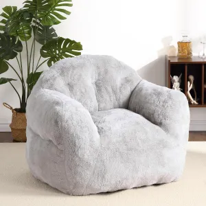 Bean Bag Chair, 39 in Bean Bag Chairs for Kids Soft Beanbag Chair with Filler Included, Adult Bean Bag Couch Sofa with Armrests for Living Room Bedroom, Light Gray