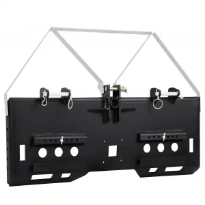 1/2" Skid Steer Mount Plate Compatible for Detachable 2" Receiver & Cat1 Connector & 17" 49" Hay Spear & 48'' Pallet Forks, Universal Quick Tach Loader Plate Fits Kubota Bobcat Tractor