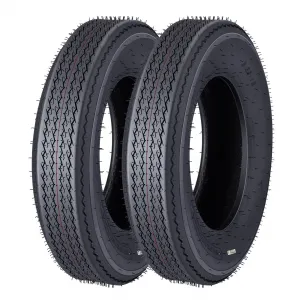 5.30-12 Trailer Tires, 2 Pack, Load Range C 6PLY, Max Load 475 LBS @ 80 PSI, Tread Depth 6mm, Spoke Wheel,Suitable for All Kinds of Small and Light Trailers