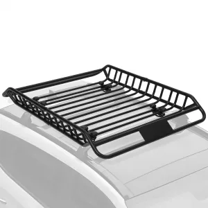 63x43 Inch Car Roof Rack Basket 300LBS Heavy Duty Steel Cargo Basket Universal Rooftop Cargo Carrier with Extension for SUV, Pick Up,Trucks,Car