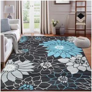 Area Rug 3x5 Washable Rugs for Living Room Non-Slip Bedroom Rug Non-Shedding Soft Low Pile Carpet for Dorm Nursery Office, Dark Grey