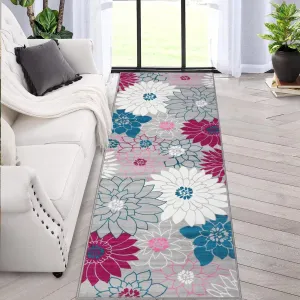 Boho Runner Rug 2x6 Hallway Non Slip Rug Washable Rug Runner Modern Floral Soft Laundry Room Rug Entryway Mat Farmhouse Area Rugs Floor Carpet Runner for Bathroom Bedroom