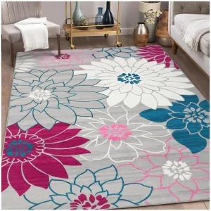 Area Rug 3x5 Washable Rugs for Living Room Non-Slip Bedroom Rug Non-Shedding Soft Low Pile Carpet for Dorm Nursery Office, Light Grey