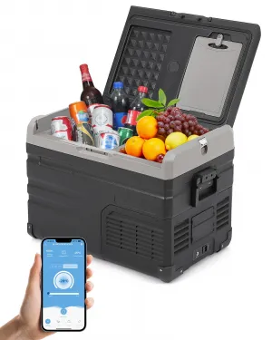 37 Quart (35L) Car Refrigerator, [Dual Zone] [App Control] [Non-Frosting] Freezer, 12 Volt Portable Electric Car Cooler for Outdoor RV Truck Van Camping Travel