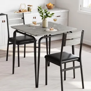 Dining Table for 2 + Space Saving + Upholstered Seats + Wood + Ergonomic Backrests + Metal Frames + Home Office