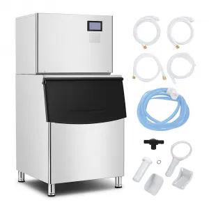 550lbs/24H Commercial Ice Maker Machine with 300LBS Storage Bin Self-Cleaning Ideal for Restaurants Bars Coffee Shops