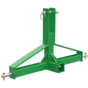 3 Point 2" Trailer Hitch Receiver Heavy Duty Steel Drawbar Adapter with 7/8" Pin Tube Quick Hitch for Category 1 Tractors Compatible with Kubota, Yanmar, Kioti - Industrial Use