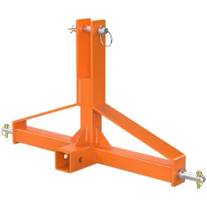 3 Point 2" Trailer Hitch Receiver Heavy-Duty for Category 1 Tractors Compatible with Kubota BX LM25H WLM Tractor NorTrac Yanmar Kioti Cat 3 Point 2"-Orange