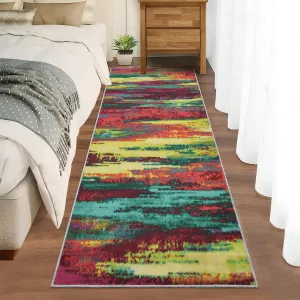 Modern Abstract Runner Rug 2x6 Rug Washable Rugs Runners for Hallways Flannel Soft Rugs for Bedroom Non Slip Kitchen Mat with Rubber Backing Modern Indoor Mats for Front Door 2'x6'