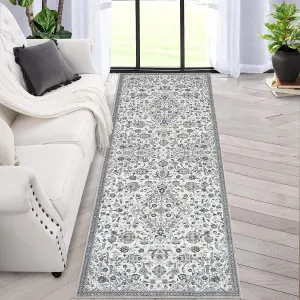 Machine Washable Rug 2x8 Non-Slip Rugs Low Profile Pile Rubber Backing Indoor Area Runner Rugs Home Decor Office Area Rug, Multi Color