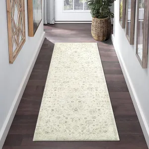 2x6 Runner Rug Machine Washable Rugs Non Slip Non Shedding Rug Vintage Distressed Floral Rug Low Pile Carpet for Kitchen Entrance Hallway