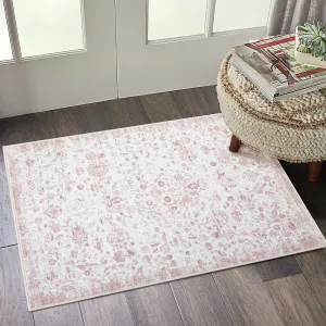 2x3 Rug Entry Rug Washable Rugs Boho Rug Non Slip Small Rugs Door Mat Throw Rugs Bathroom Rugs Oriental Rug Carpet for Bedroom Stain Resistant Entryway Rugs Indoor Rug 2'x3' Pink