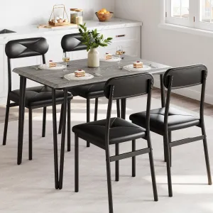 Dining Table Set for 4, Kitchen Table and Chairs for 4, 5 Piece Dining Room Table Set,Modern Dinner Table Set for 4, Rectangular 4 Seater Dinette Set Furniture for Small Space, Apartment,Home Office