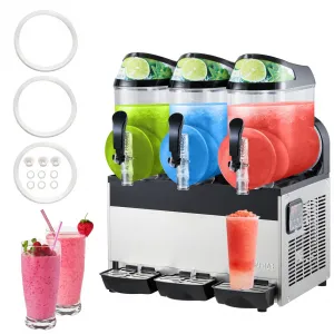 Commercial Slushy Machine 45L (15L x3) 600W – Stainless Steel & Food-Grade PC Tanks for Restaurants, Bars, Events