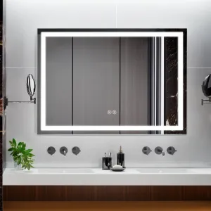 LED Bathroom Mirror 24x40 inch with Anti-Fog Memory Brightness Dimmable LED Makeup Mirror for Wall Mounted (Horizontal/Vertical)