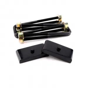 1.0" Silverado Leveling Lift Kits - 1 inch Raise Blocks & U-bolts Set, Rear Leveling Lift End Block Kit and Extra Long Square Spring Axle U Bolts for 2007-2018 Silverado/Sierra 2WD/4WD