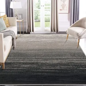 Modern Geometric Abstract Rug 10x13 - Soft Polypropylene, Non-Slip Jute Backing, Low Pile, Easy Maintenance, Suitable for Living Room, Bedroom, Dining Room