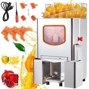 110V 120W Commercial Juicer, 22-30 Oranges/Min, Dual Buckets