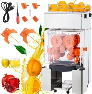 Commercial Automatic Juicer Machine 120W (110V) – High-Speed 30 Oranges/Min, Detachable Filter & Peel Bins, SUS304/PP for Cafes/Gyms