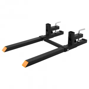 60" Heavy Duty Pallet Forks 2000 lbs Capacity Adjustable Stabilizer Bar High-Strength Iron Tubes Universal Fit Loader Skid Steer Farm & Construction