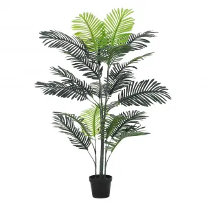 Artificial Palm Tree 5ft Tall, Indoor Fake Tropical Paradise Palm Tree in Pot, Faux Areca Palm Tree, Faux Floor Plant in Pot for Home Office Living Room Bedroom Farmhouse Modern Decor