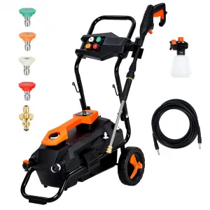 Electric Pressure Washer 1950 PSI and 1.5 GPM, 4 Nozzle Tips 25ft Hose with 400ML Onboard Soap Tank, High Pressure Washers for Cars Fences Driveways Homes Patios