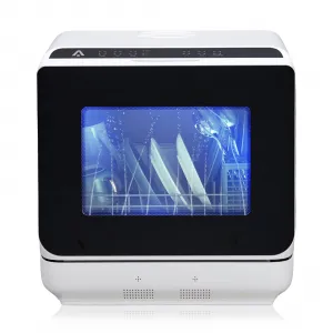 Dishwasher Countertop with 5L Built-in Water Tank, Portable Dishwashers for Apartments RVs, 5 Washing Programs, PTC Hot Air Drying & Inlet Hose, 360° Dual Spray Arm, Mini Dish Washer for Dorm