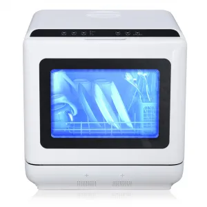 Countertop Dishwasher, 4.5L Tank, 5 Programs, Air-Drying, for RVs, White