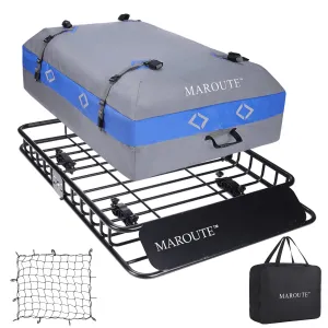Roof Rack Carrier Basket Universal 51" X 36" X 5" Rooftop Cargo Carrier Basket Car Luggage Holder Universal for SUV Cars- 200 lb. Capacity (ROOF Basket+ Bag+NET)