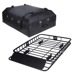 51"x36" Universal Rooftop Cargo Carrier Basket – 200lbs Capacity Luggage Rack with Cargo Bag for SUV, Truck & Car