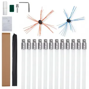 Chimney Cleaner with Double Brush Head & Flexible Nylon Rods