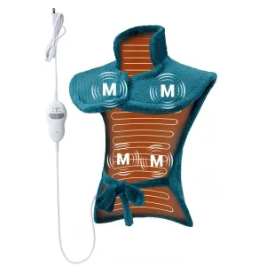 Massaging Heating Pad for Neck, Shoulders and Back, 24" x 35" Large Electric Heating Pad for Back Pain Relief with 8 Massage Combos, 2 Heat Levels, 4 Massage Motors, 2H Auto Shut-Off