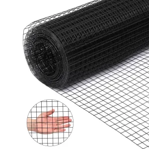 Hardware Cloth 23 Gauge Vinyl Coated and Galvanized Alloy Steel Wire Mesh Roll, 1:2inch Chicken Wire Fencing Mesh, Wire Fence Roll for Garden Pet/Poultry Enclosures Protection - 23 Gauge 24inchx50ft