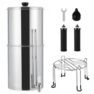 2.25G Stainless-Steel Gravity Water Filter System for Camping/Home - Medium Version