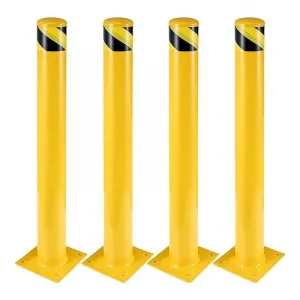 4 Pack 4.5" Diameter Safety Steel Bollard Posts for Security