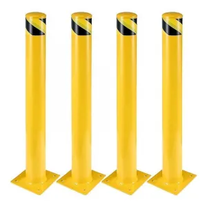 4 Pack 4.5" Diameter Safety Steel Bollard Posts for Security - 4 Packs 36 inch